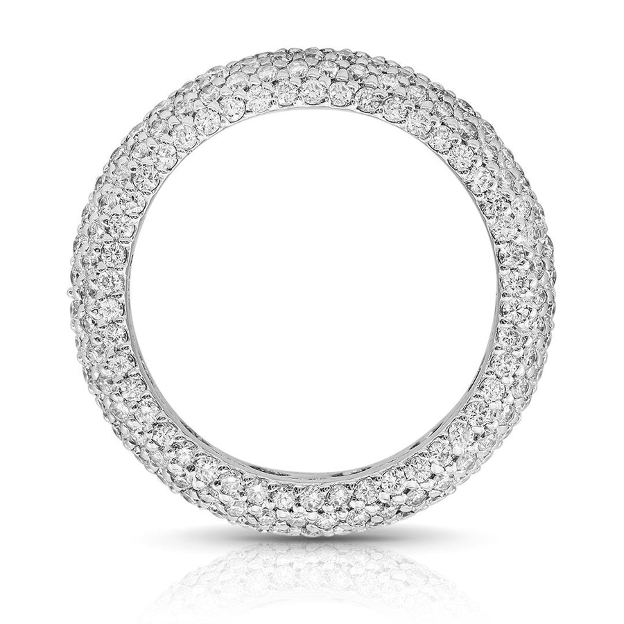 18K White Solid Gold Mens Diamond Eternity Ring Band 3.50 Ctw