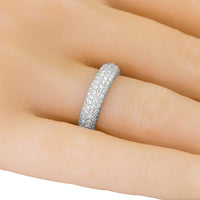 Thumbnail for 18K White Solid Gold Mens Diamond Eternity Ring Band 3.50 Ctw