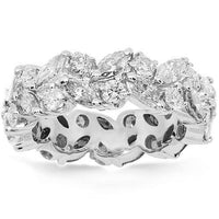 Thumbnail for 18K White Solid Gold Womens Diamond Eternity Band 4.50 Ctw