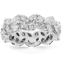 Thumbnail for 18K White Solid Gold Womens Diamond Eternity Band 4.50 Ctw