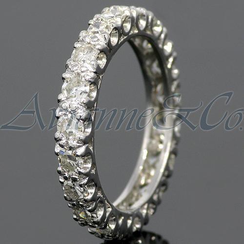 18K White Solid Gold Womens Diamond Eternity Ring Band 2.00 Ctw