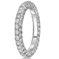 Thumbnail for 18K White Solid Gold Womens Diamond Eternity Ring Band 2.57 Ctw