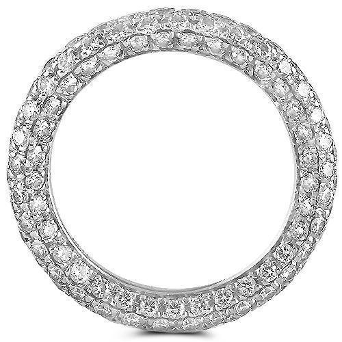 18K White Solid Gold Womens Diamond Eternity Ring Band 2.57 Ctw