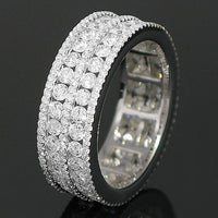 Thumbnail for 18K White Solid Gold Womens Diamond Eternity Ring Band 2.61 Ctw