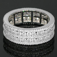 Thumbnail for 18K White Solid Gold Womens Diamond Eternity Ring Band 2.61 Ctw