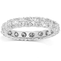 Thumbnail for 18K White Solid Gold Womens Diamond Eternity Ring Band 2.80 Ctw