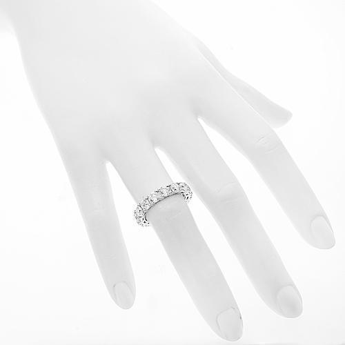 18K White Solid Gold Womens Diamond Eternity Ring Band 4.00 Ctw