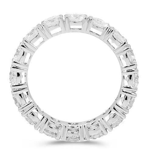 18K White Solid Gold Womens Diamond Eternity Ring Band 4.00 Ctw