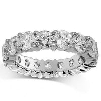 Thumbnail for 18K White Solid Gold Womens Diamond Eternity Ring Band 4.50 Ctw