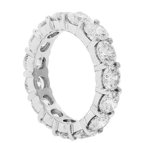 18K White Solid Gold Womens Diamond Eternity Ring Band 4.50 Ctw