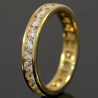 Thumbnail for 18K Yellow Solid Gold Womens Diamond Eternity Ring Band 2.50 Ctw