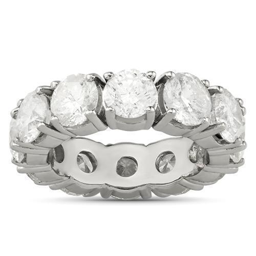 Clarity Enhanced Diamond Eternity Wedding Band 14k White Gold 12 Ctw