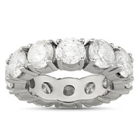 Thumbnail for Clarity Enhanced Diamond Eternity Wedding Band 14k White Gold 12 Ctw