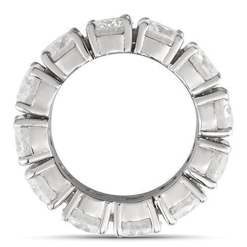 Clarity Enhanced Diamond Eternity Wedding Band 14k White Gold 12 Ctw