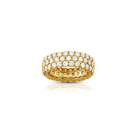 Thumbnail for Clarity Enhanced Diamond Triple Row Eternity Band in 14k Yellow Gold 8.50 Ctw