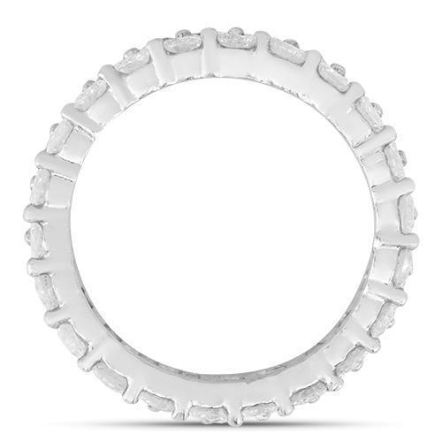Diamond Double Row Eternity Band in 14k White Gold 4.25 Ctw