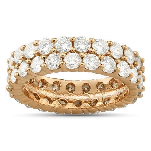 14k White Gold Diamond Double Row Eternity Band Ctw