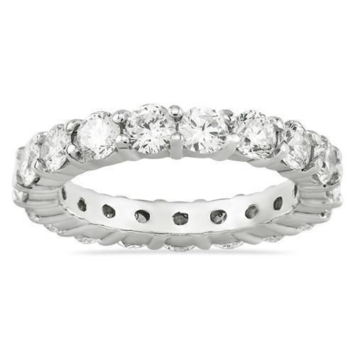 Diamond Eternity Band in 14k White Gold 3.88 Ctw