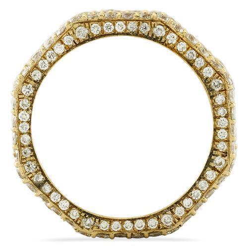 Diamond Pave Eternity Ring in 14k Yellow Gold 3.75 Ctw
