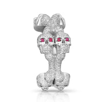 Thumbnail for 14k White Gold Diamond Skull Ring 2.81 Ctw