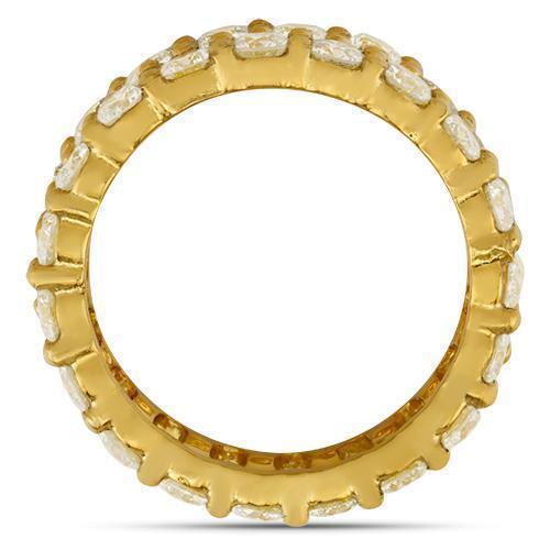 Diamond Two Row Eternity Band in 14k Yellow Gold 4.50 Ctw