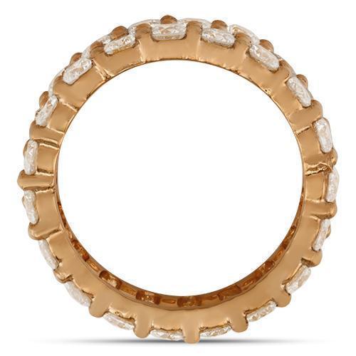 Diamond Two Row Eternity Band in 14k Yellow Gold 4.50 Ctw