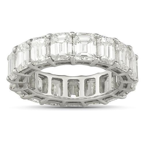 Emerald Cut Diamond Eternity Band in Platinum 8.25 Ctw