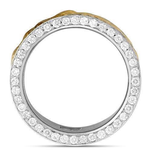 Gold Nugget Style Diamond Eternity Band Two Tone 14k Gold 3.50 Ctw
