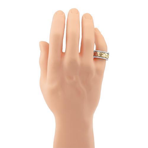 Gold Nugget Style Diamond Eternity Band Two Tone 14k Gold 3.50 Ctw