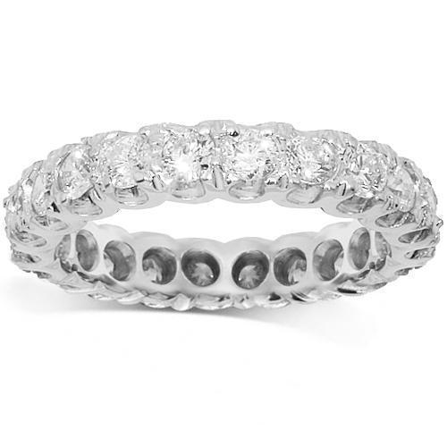 Platinum Womens Diamond Eternity Ring Band 1.53 Ctw