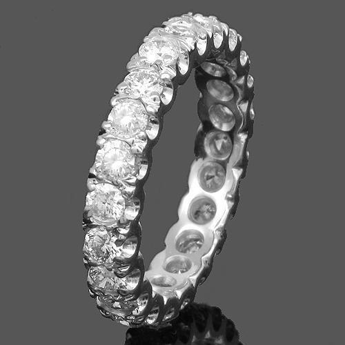 Platinum Womens Diamond Eternity Ring Band 1.53 Ctw