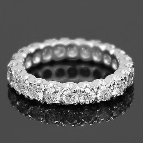 Platinum Womens Diamond Eternity Ring Band 1.53 Ctw