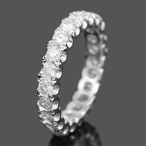 Platinum Womens Diamond Eternity Ring Band 1.53 Ctw