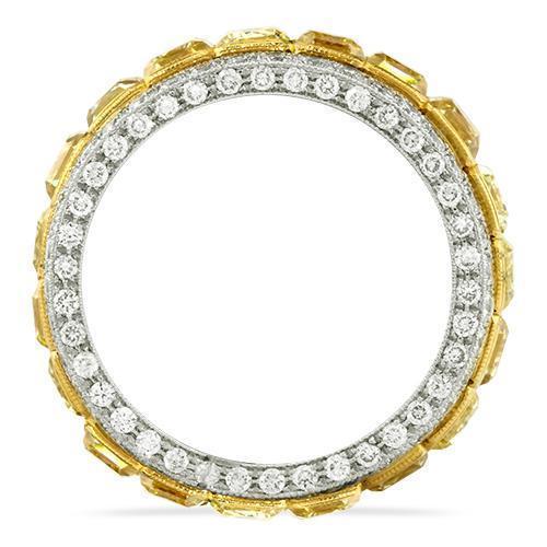 Radiant Diamond Eternity Band in Platinum and 18k Yellow Gold 11.30 Ctw