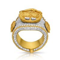 Thumbnail for 14k Yellow Gold Diamond Championship Belt Ring 10.45 Ctw