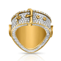 Thumbnail for 14k Yellow Gold Diamond Championship Belt Ring 10.45 Ctw