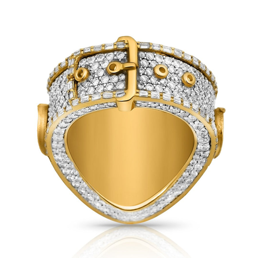 14k Yellow Gold Diamond Championship Belt Ring 10.45 Ctw