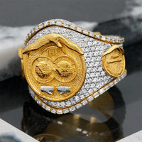 Thumbnail for 14k Yellow Gold Diamond Championship Belt Ring 10.45 Ctw