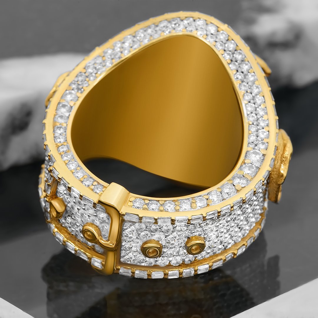 14k Yellow Gold Diamond Championship Belt Ring 10.45 Ctw – Avianne Jewelers