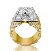 Thumbnail for 14k Yellow Gold Diamond Initial A Ring 9.21 Ctw