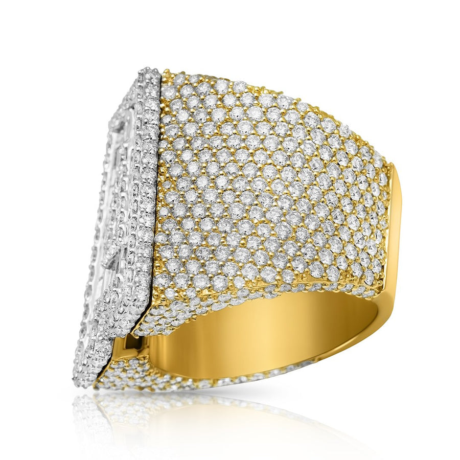 14k Yellow Gold Diamond Initial A Ring 9.21 Ctw