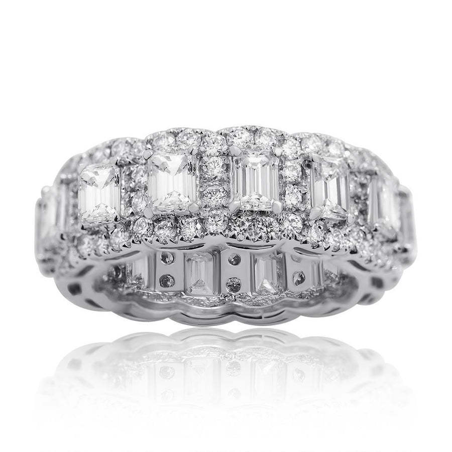 Baguette Ring in 14k White Gold 4.25 Ctw