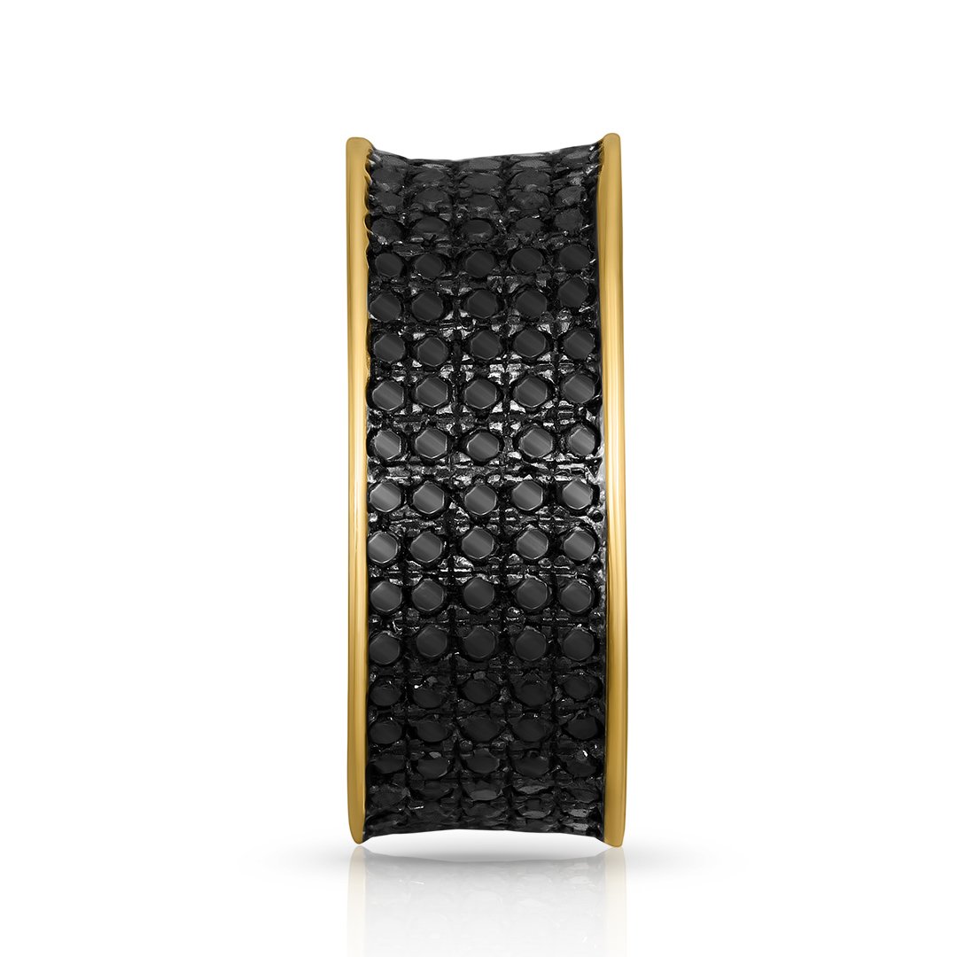 Black Diamond Wedding Band in 10k Yellow Gold 1.73 Ctw