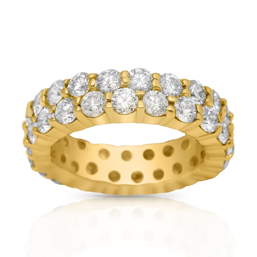 14k Yellow Gold Diamond Eternity Band 4.04 Ctw