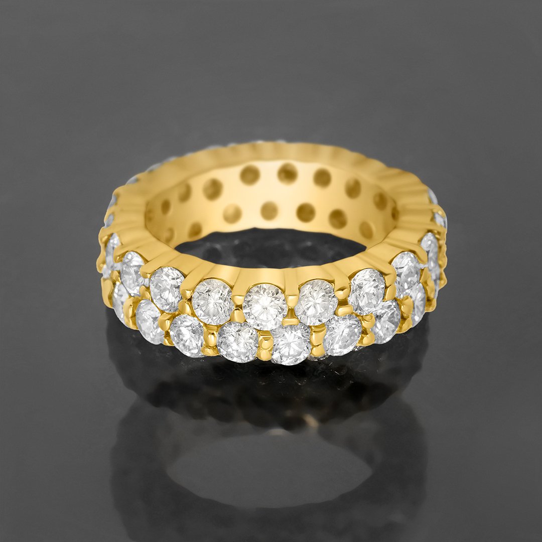 14k Yellow Gold Diamond Eternity Band 4.04 Ctw