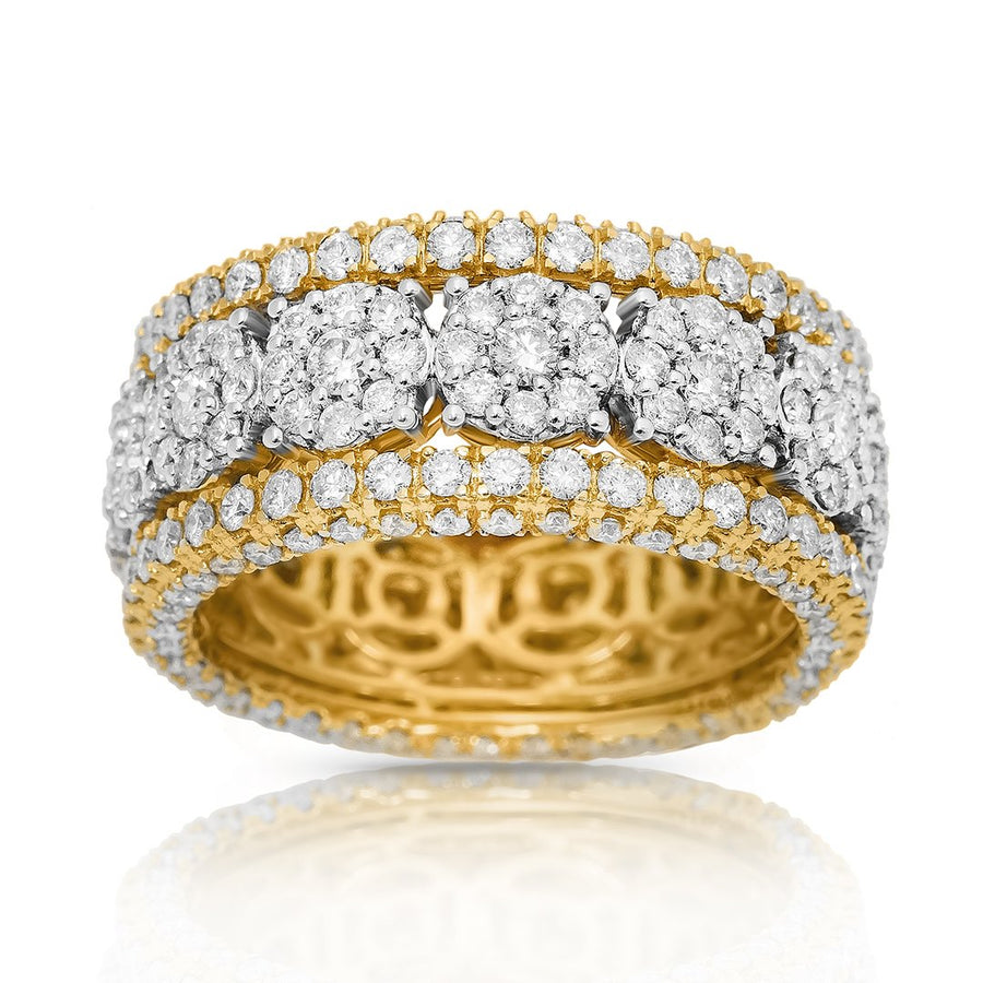Anillo de eternidad de diamantes en oro bicolor de 14 k, 5 cts. 