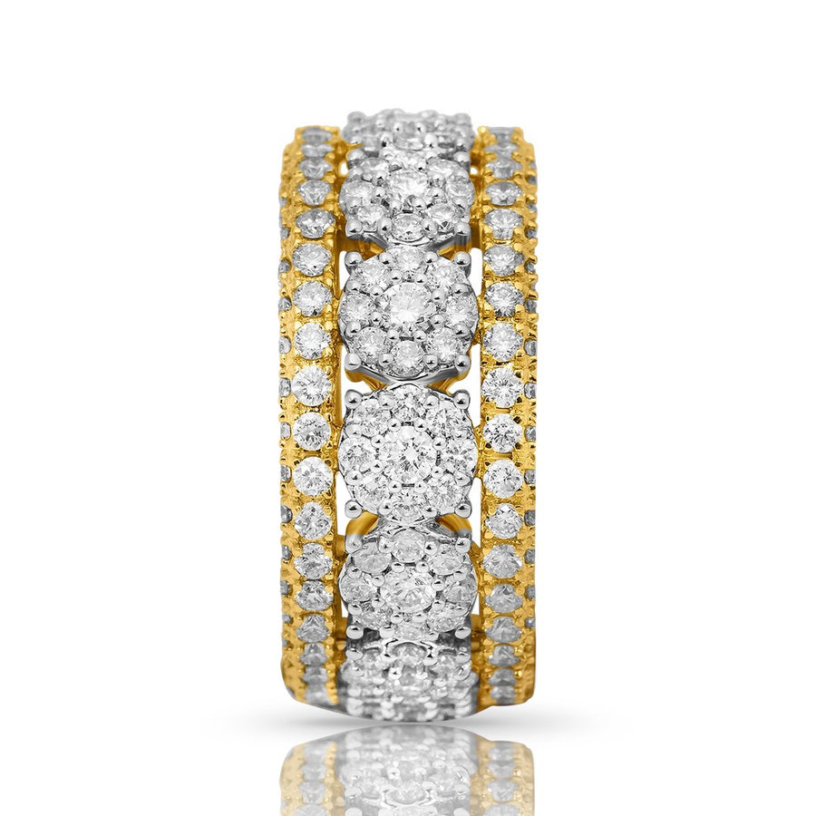 Anillo de eternidad de diamantes en oro bicolor de 14 k, 5 cts. 