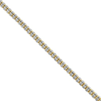 Thumbnail for 10K Two Tone Gold Six Bead Diamond Cut Link Chain 4 mm