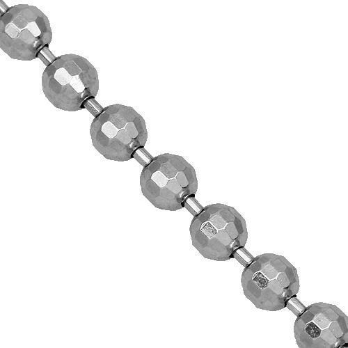 10K White Gold Ball Bead Chain 3 mm
