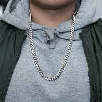 Thumbnail for 10k White Gold Cuban Link Chain 8.5 mm